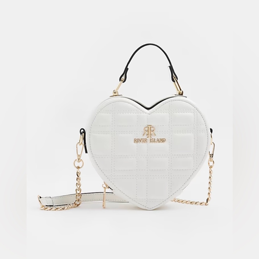 River Island White Heart-Shaped Bag